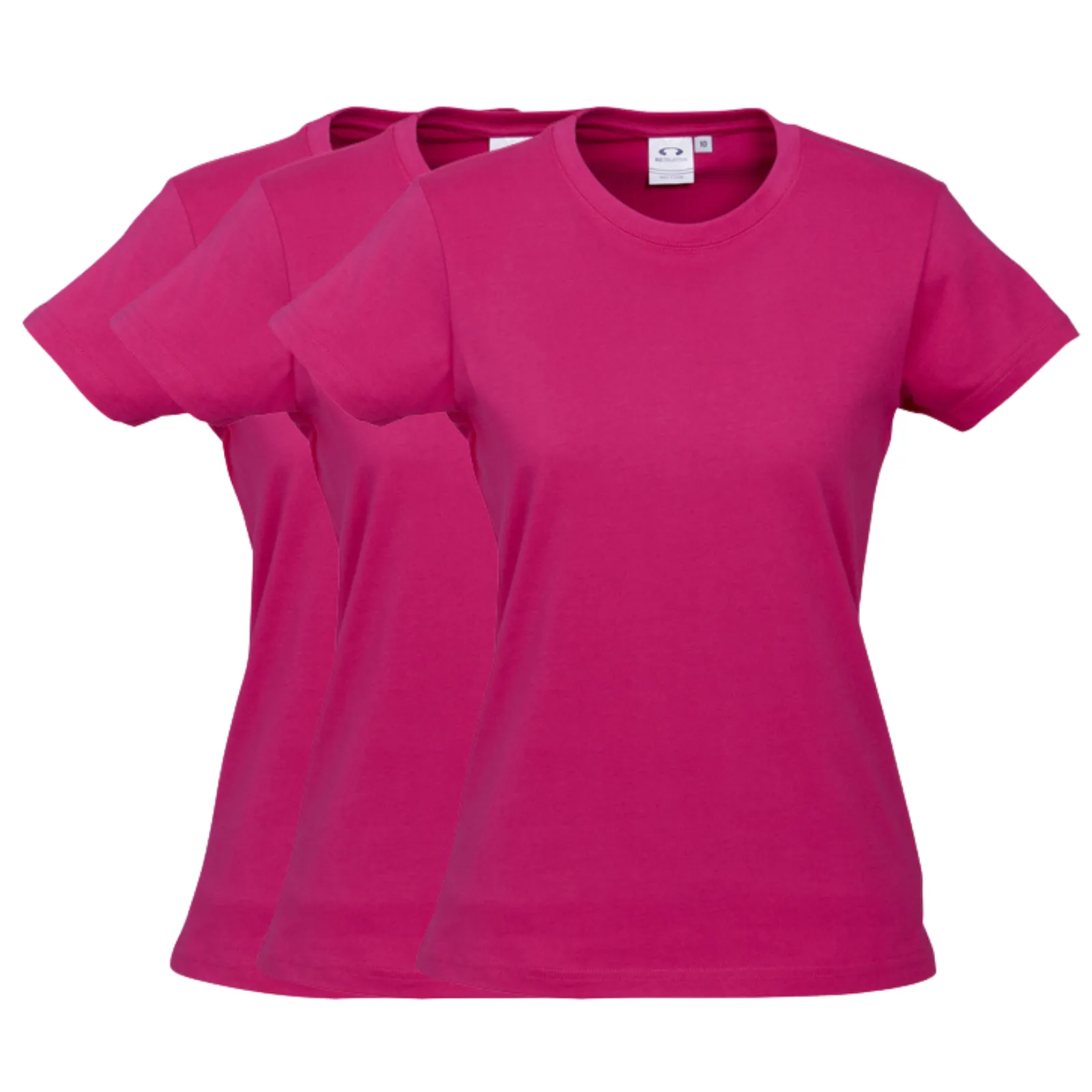 3x Womens Plain Ladies T SHIRT 100% COTTON Basic Tee Casual Top Size 6-24 BULK