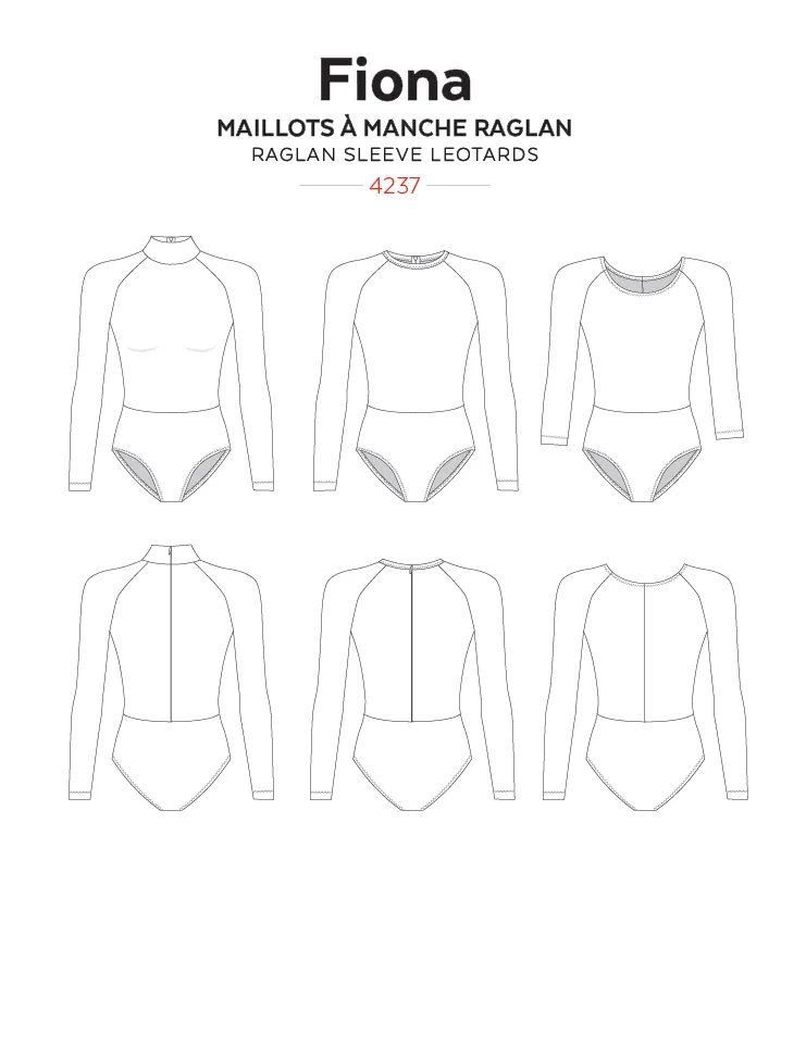 4237 // FIONA Raglan sleeve leotards