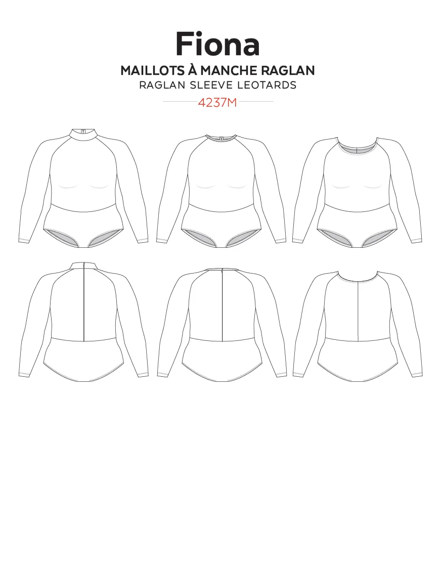 4237 // FIONA Raglan sleeve leotards
