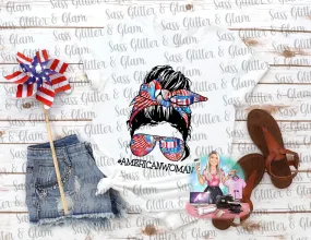 American woman bandana