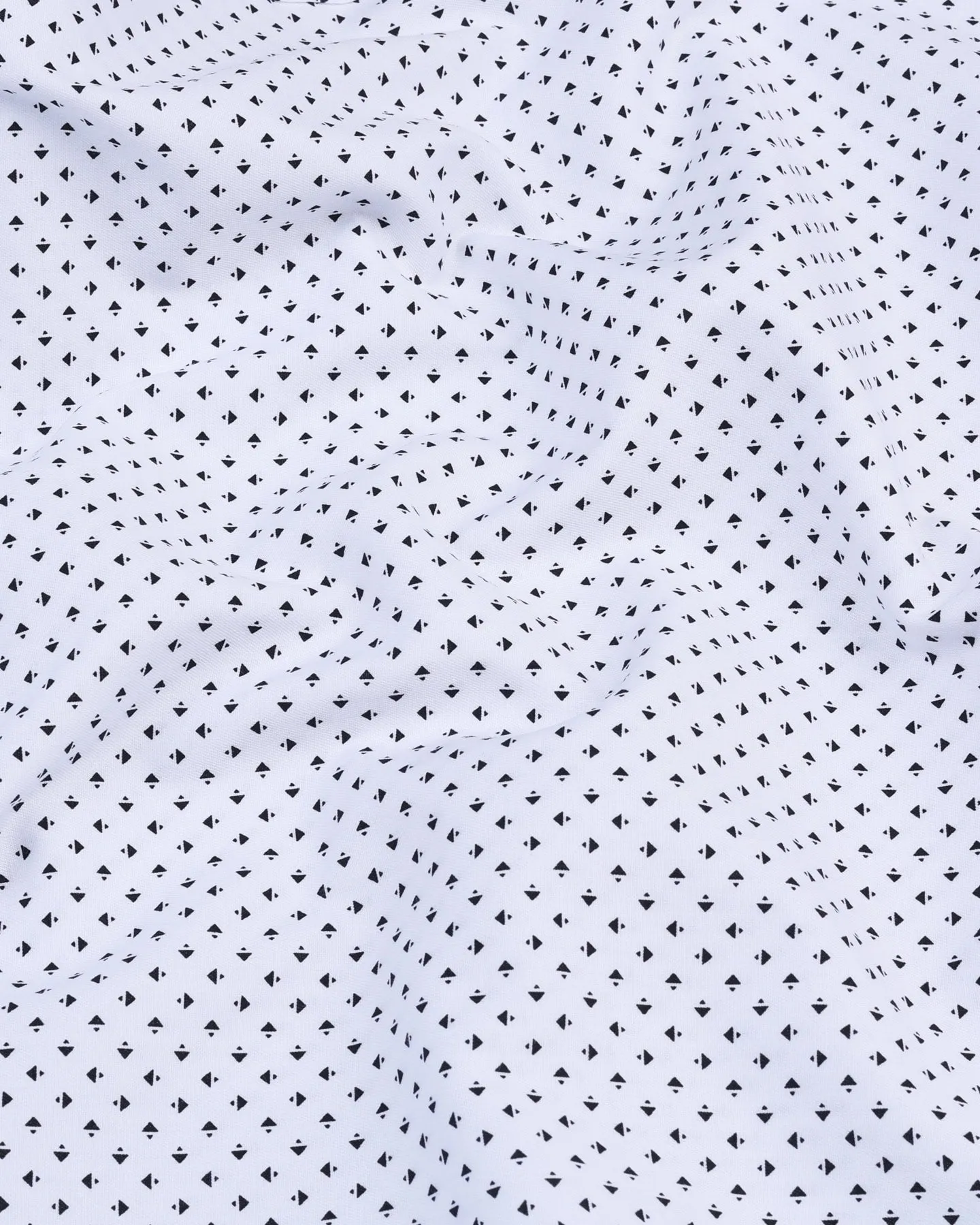 Black Triangle Printed White Cotton Designer Shirt