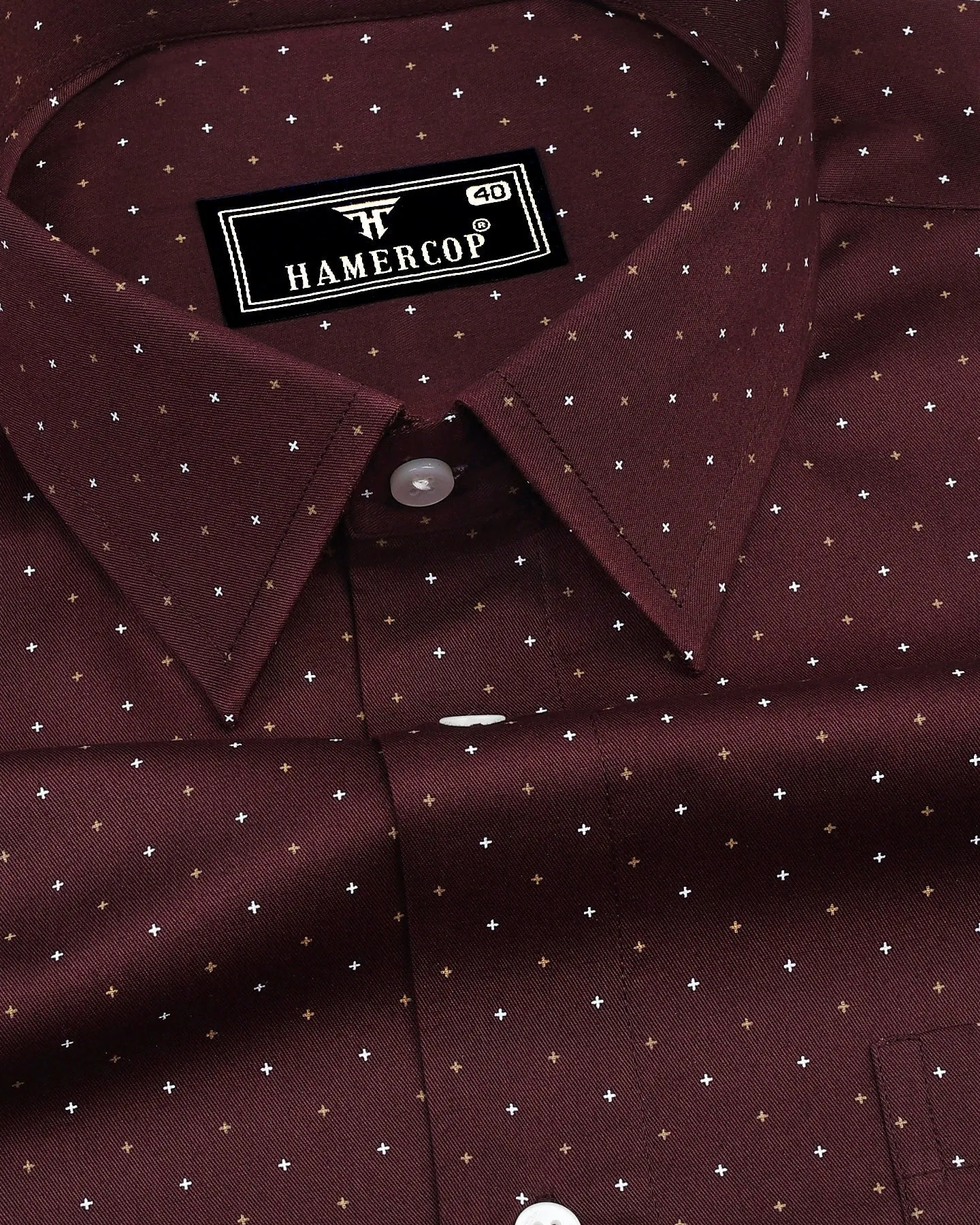 Carob Brown Twill Printed Cotton Shirt