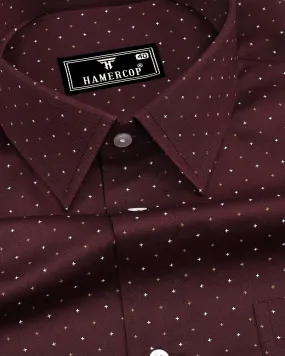 Carob Brown Twill Printed Cotton Shirt