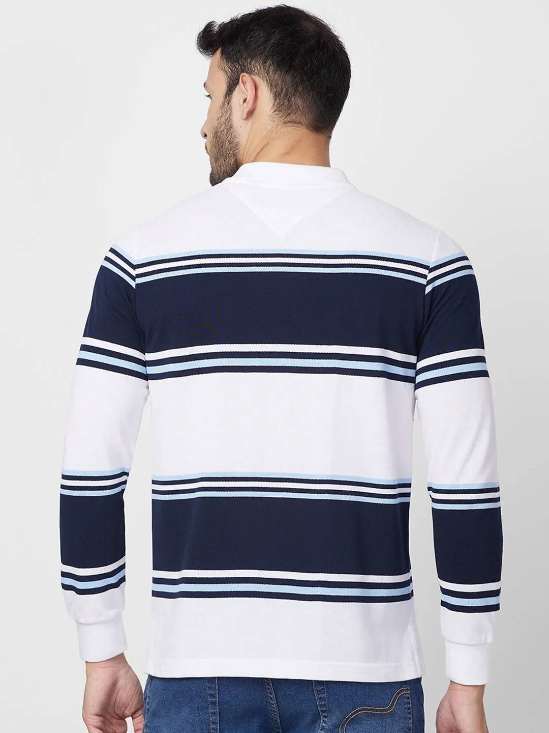Classic Striped Piqué Polo - Long Sleeves
