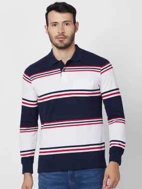 Classic Striped Piqué Polo - Long Sleeves