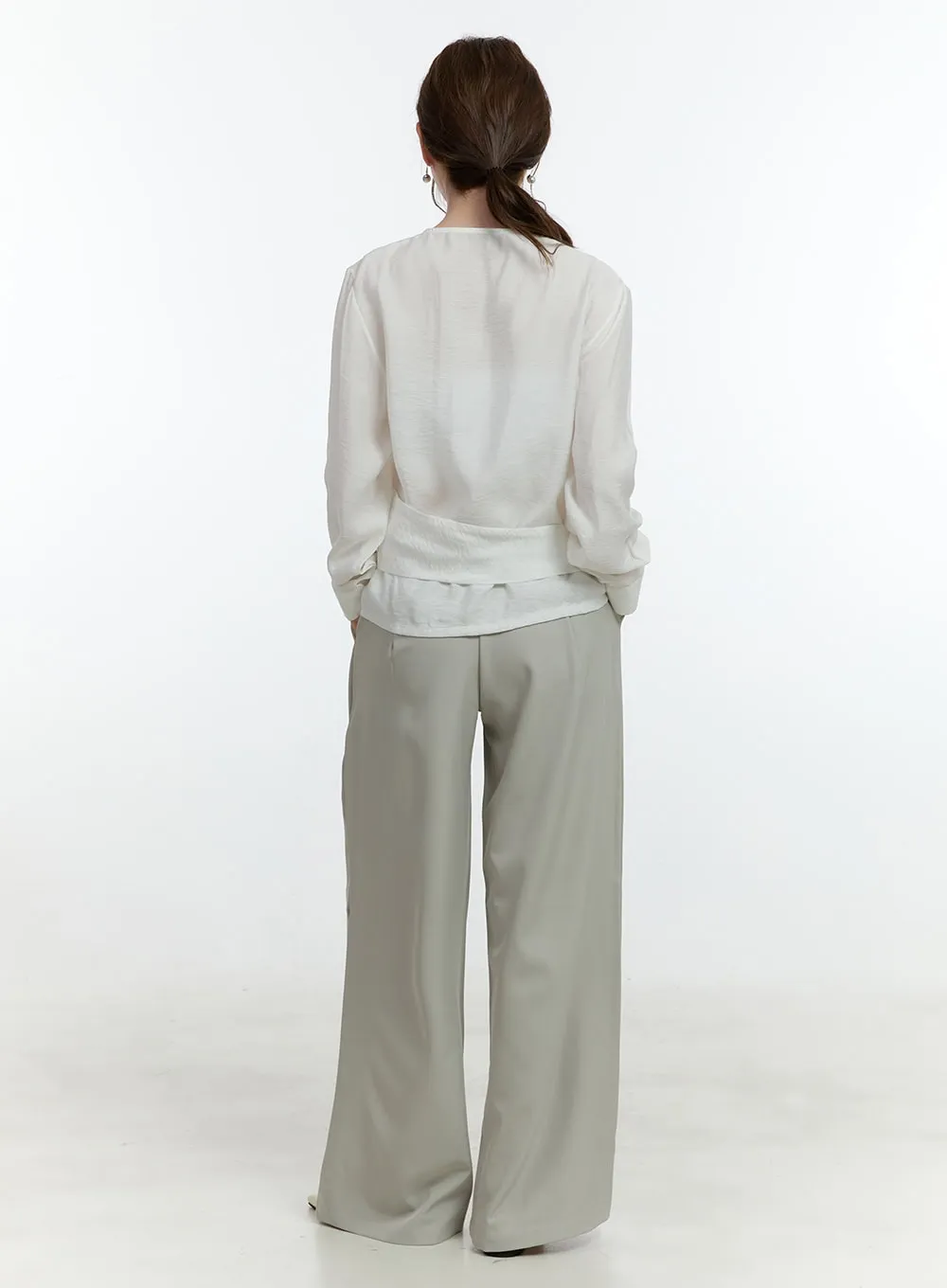 Classic Waist Layered Wide-Fit Pants CF504
