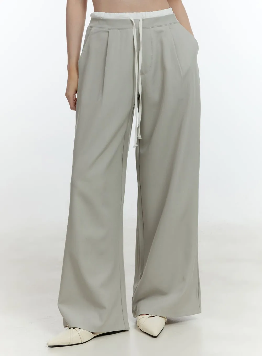 Classic Waist Layered Wide-Fit Pants CF504