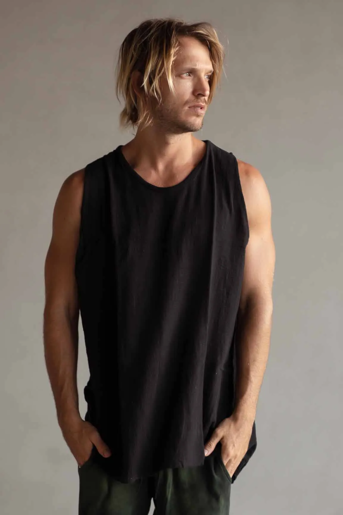 COTTON SINGLET BLACK