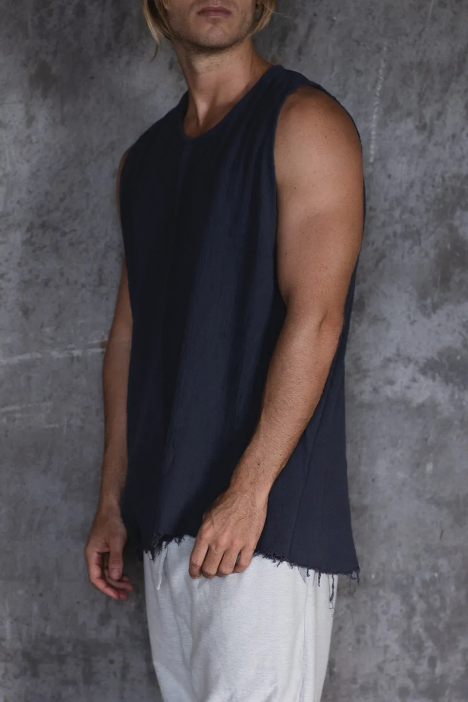 COTTON SINGLET CHARCOAL
