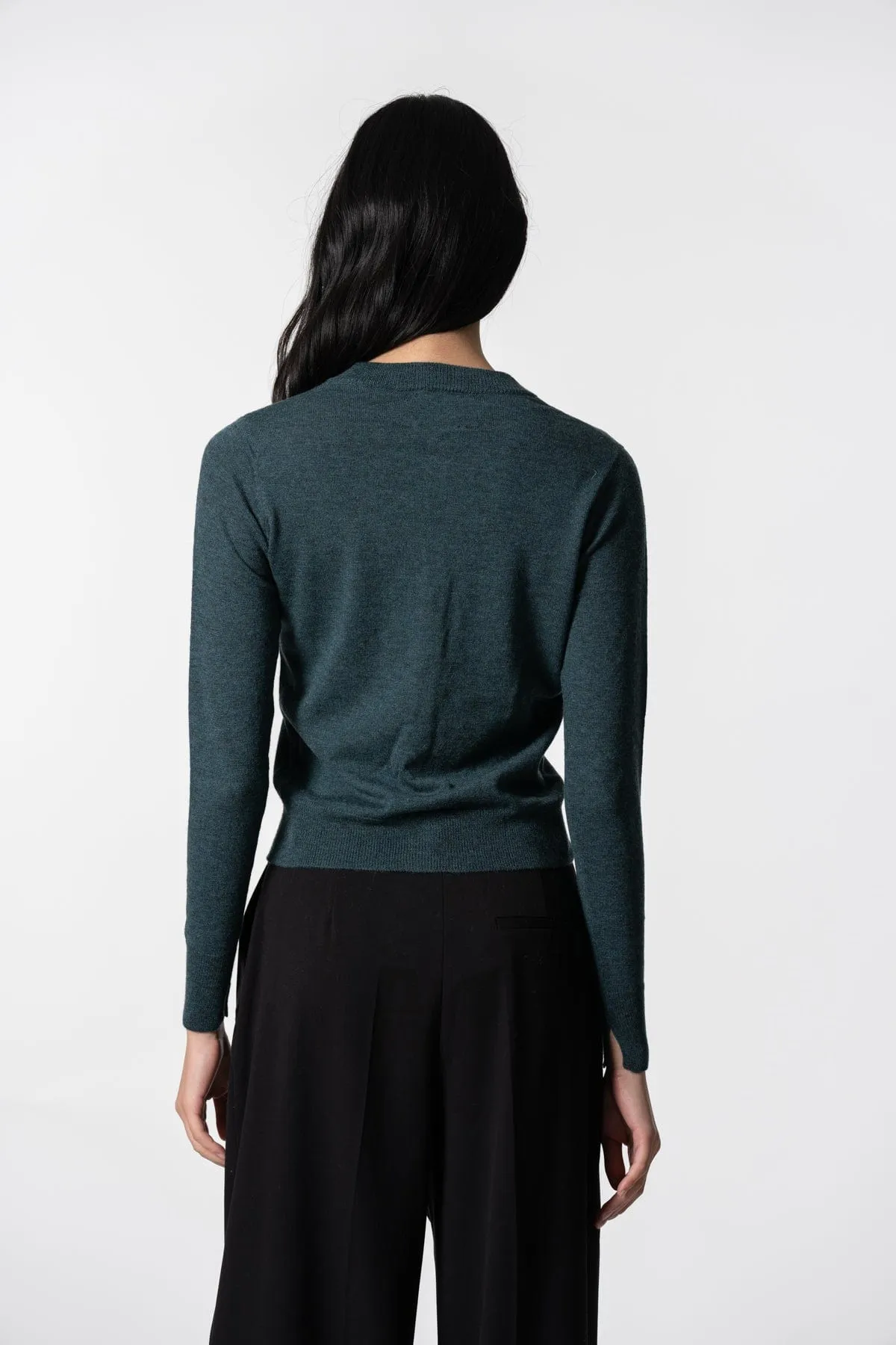 Dinadi Merino Cardigan Dragonfly Green