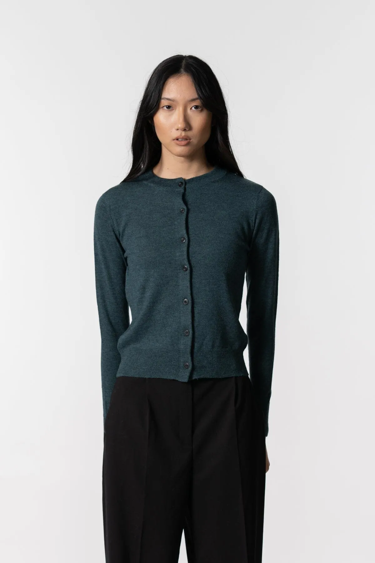 Dinadi Merino Cardigan Dragonfly Green