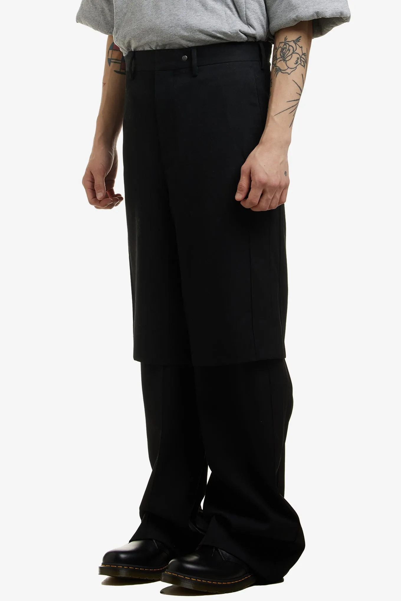 DOUBLE LAYERED CUBOID PANTS