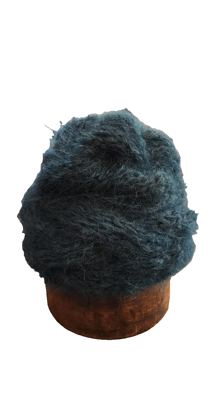 Hand knit cable beanie style Hat - (Alpaca) Ocean