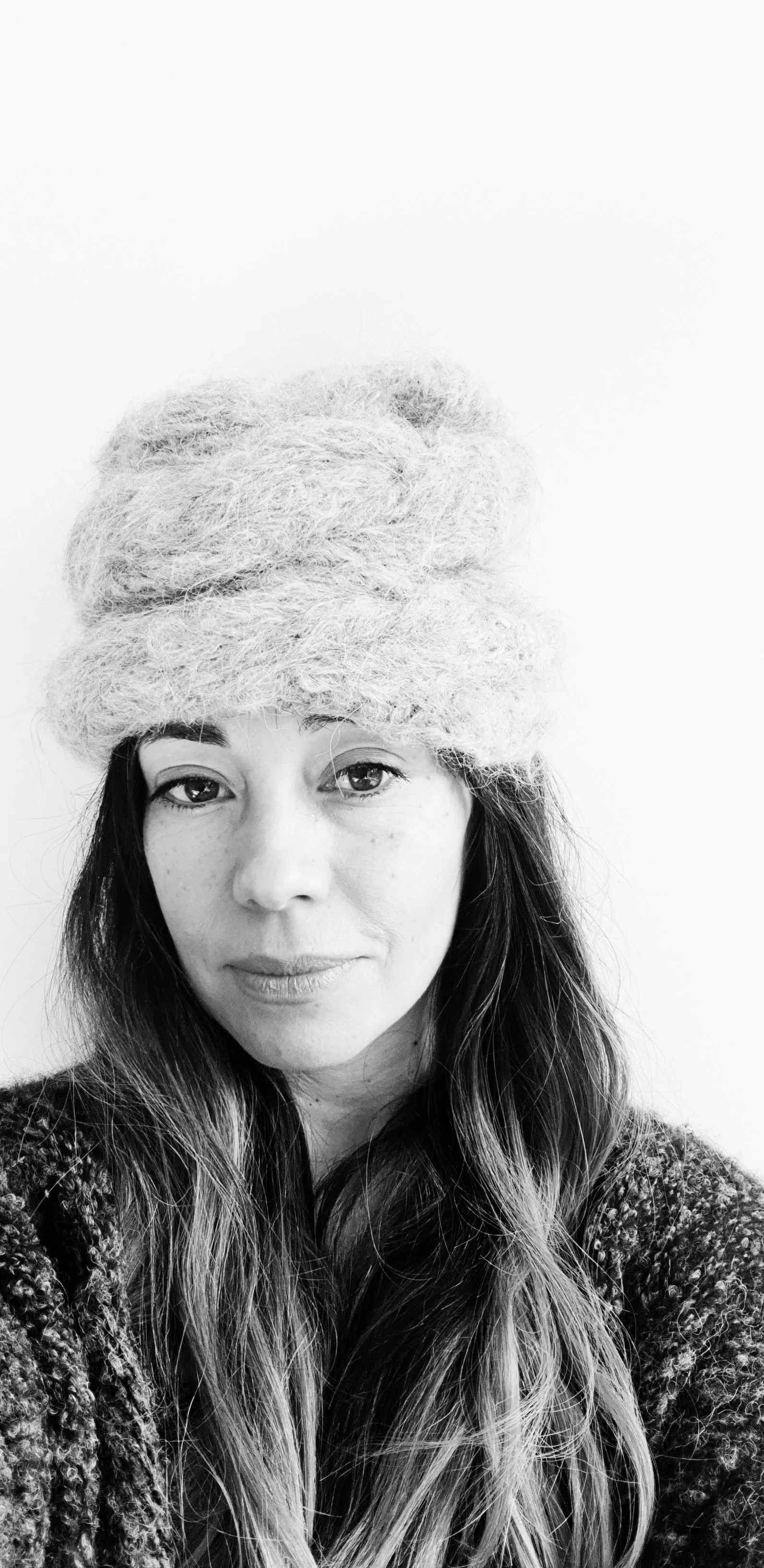 Hand knit cable beanie style Hat - (Alpaca) Rust