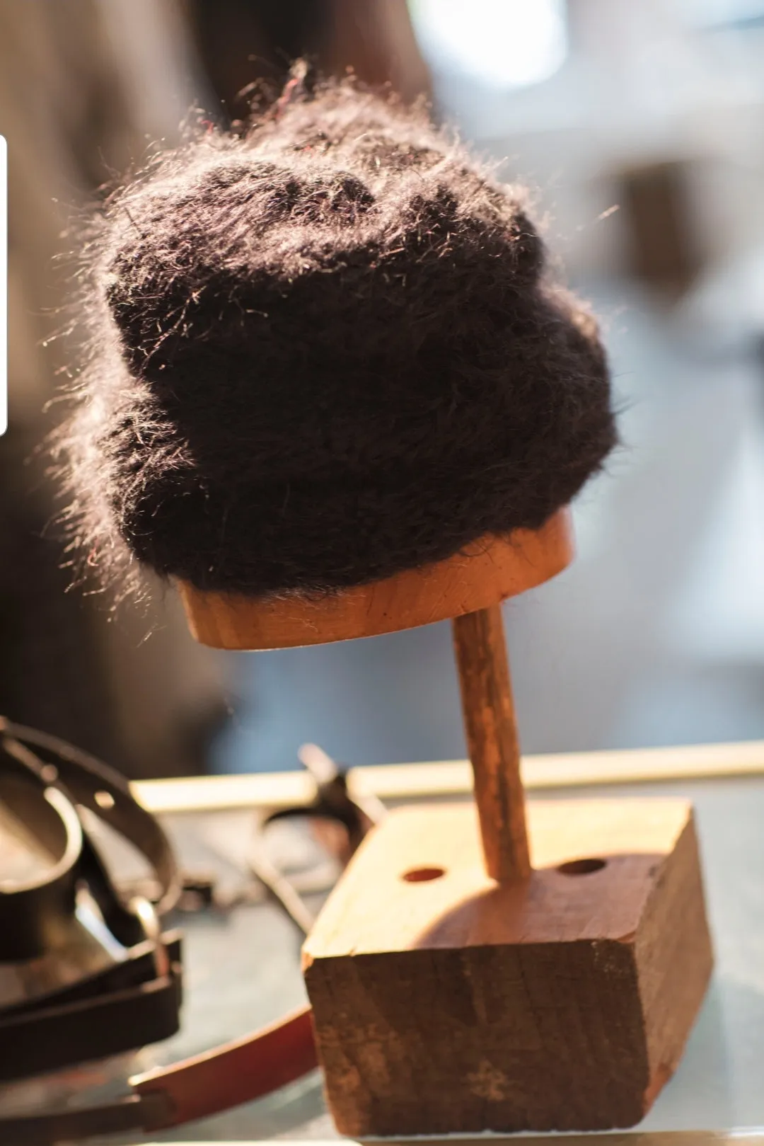 Hand knit cable beanie style Hat - (Alpaca) Rust
