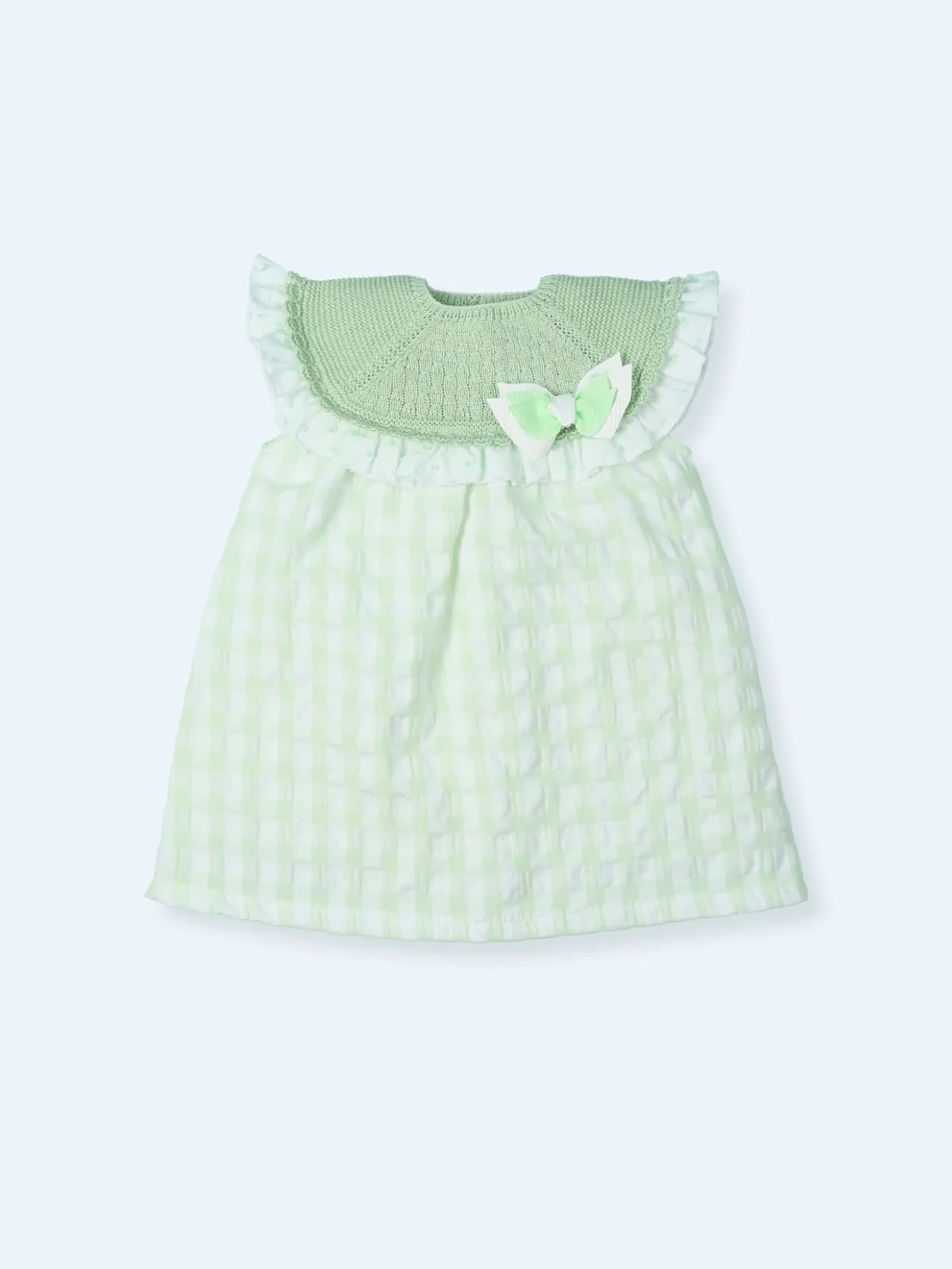 Knit and woven baby dress Cala Sa Calobra
