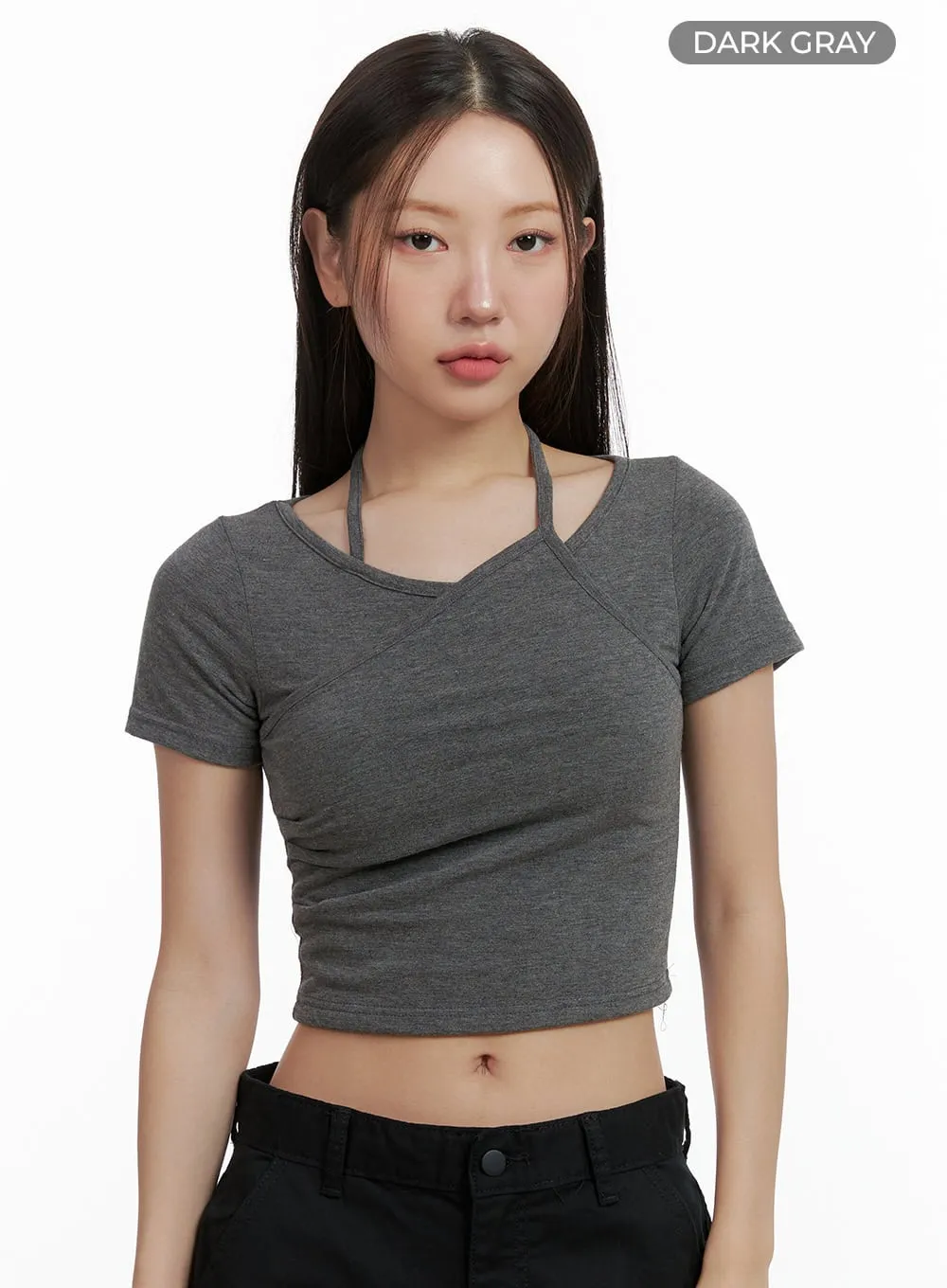 Layered Halter Neck Crop Top OL401