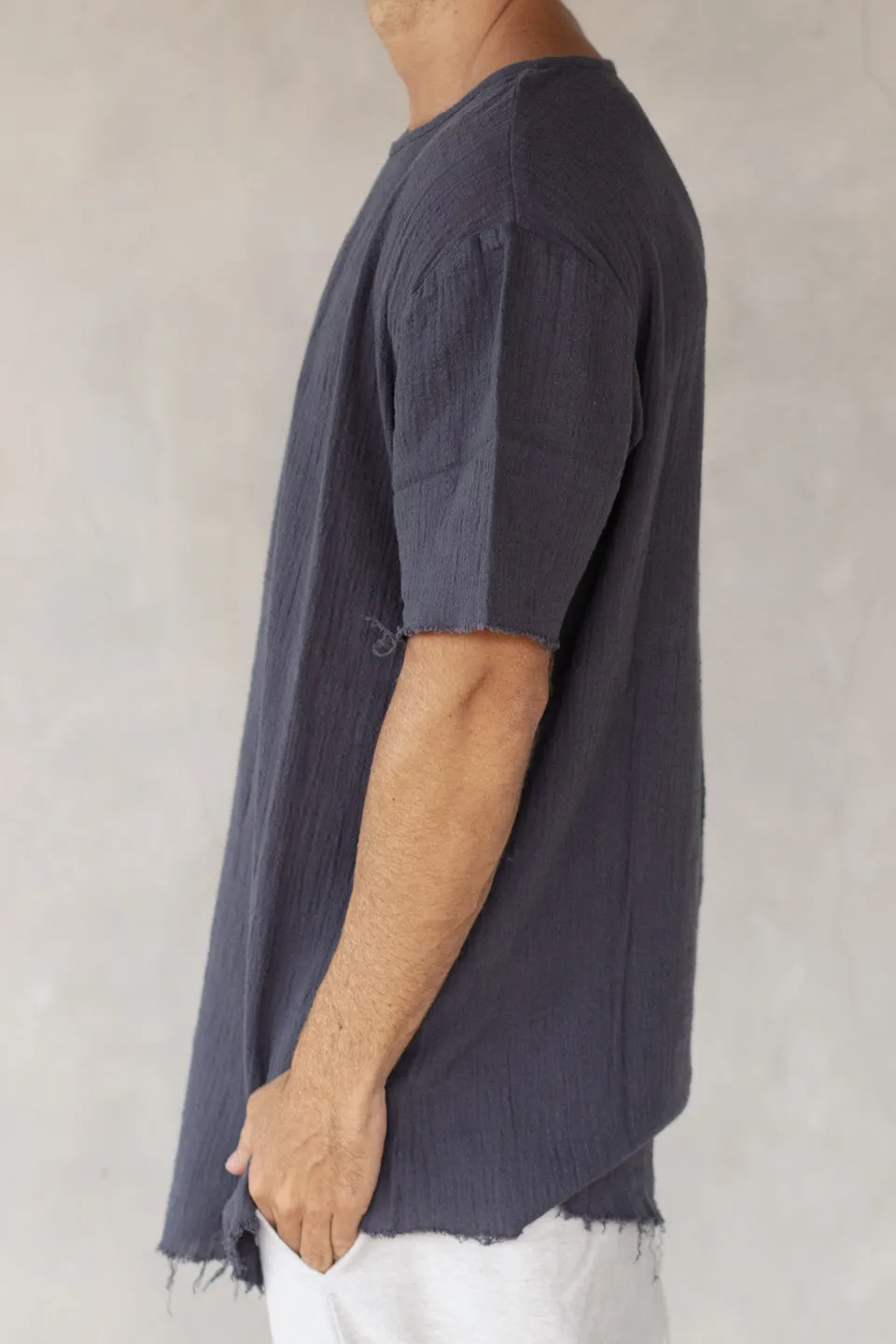 LONG TEE CHARCOAL