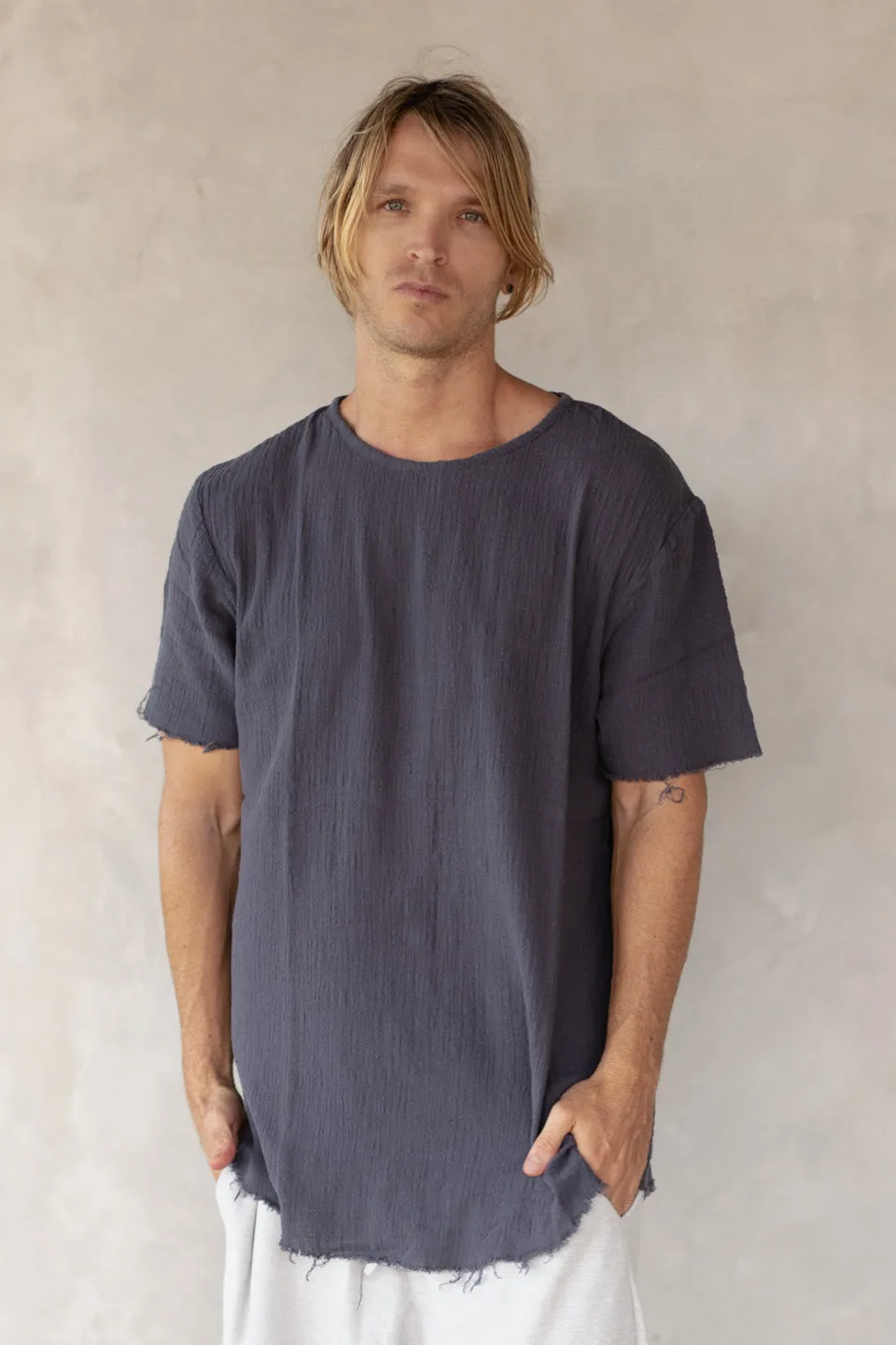 LONG TEE CHARCOAL