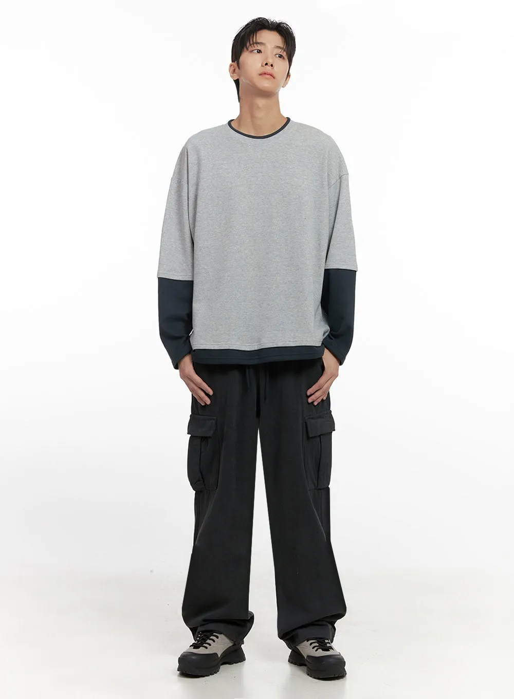 Men's Layered Long Sleeve Tee ID413