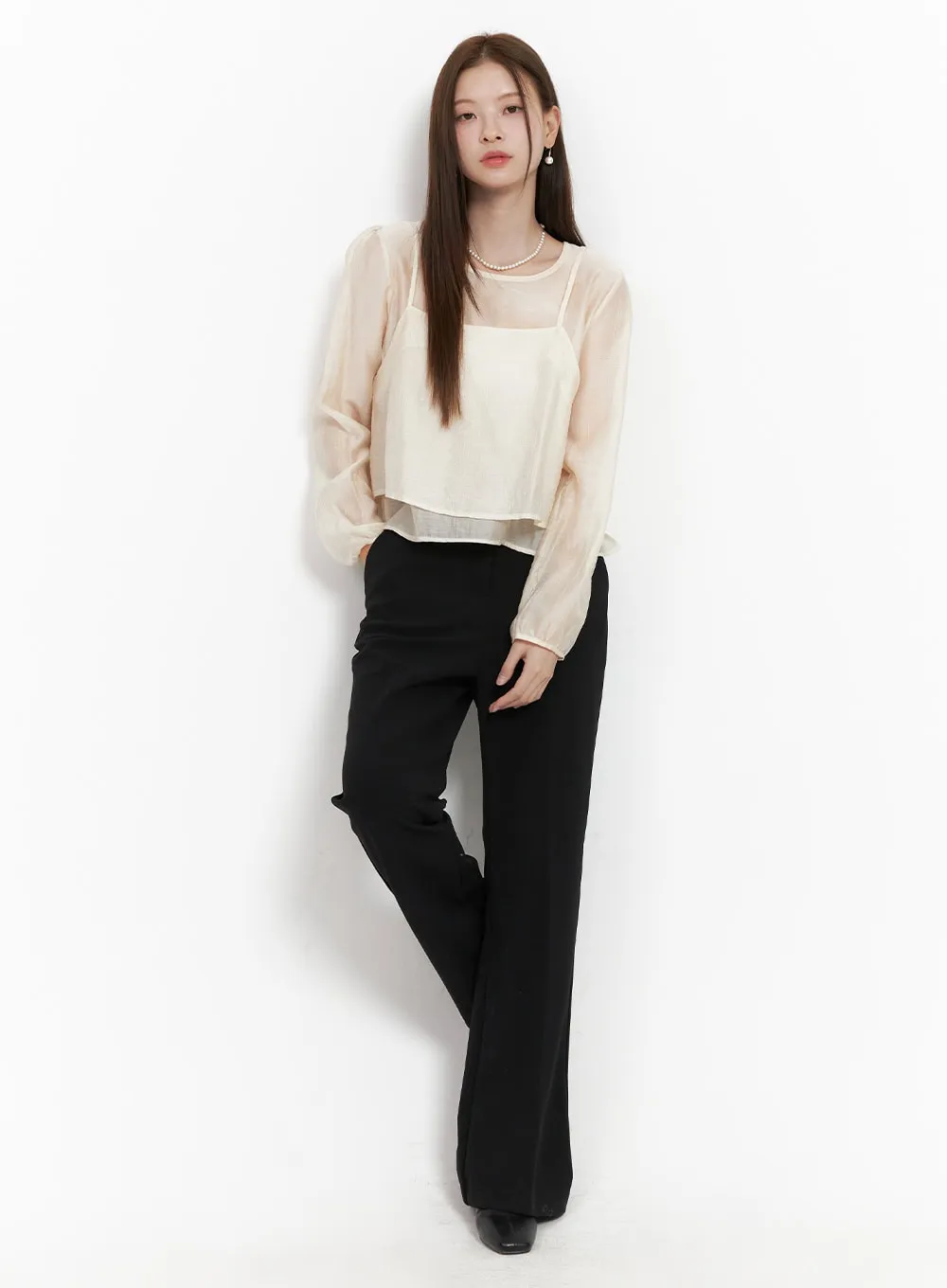 Round Neck Layered Blouse OD417