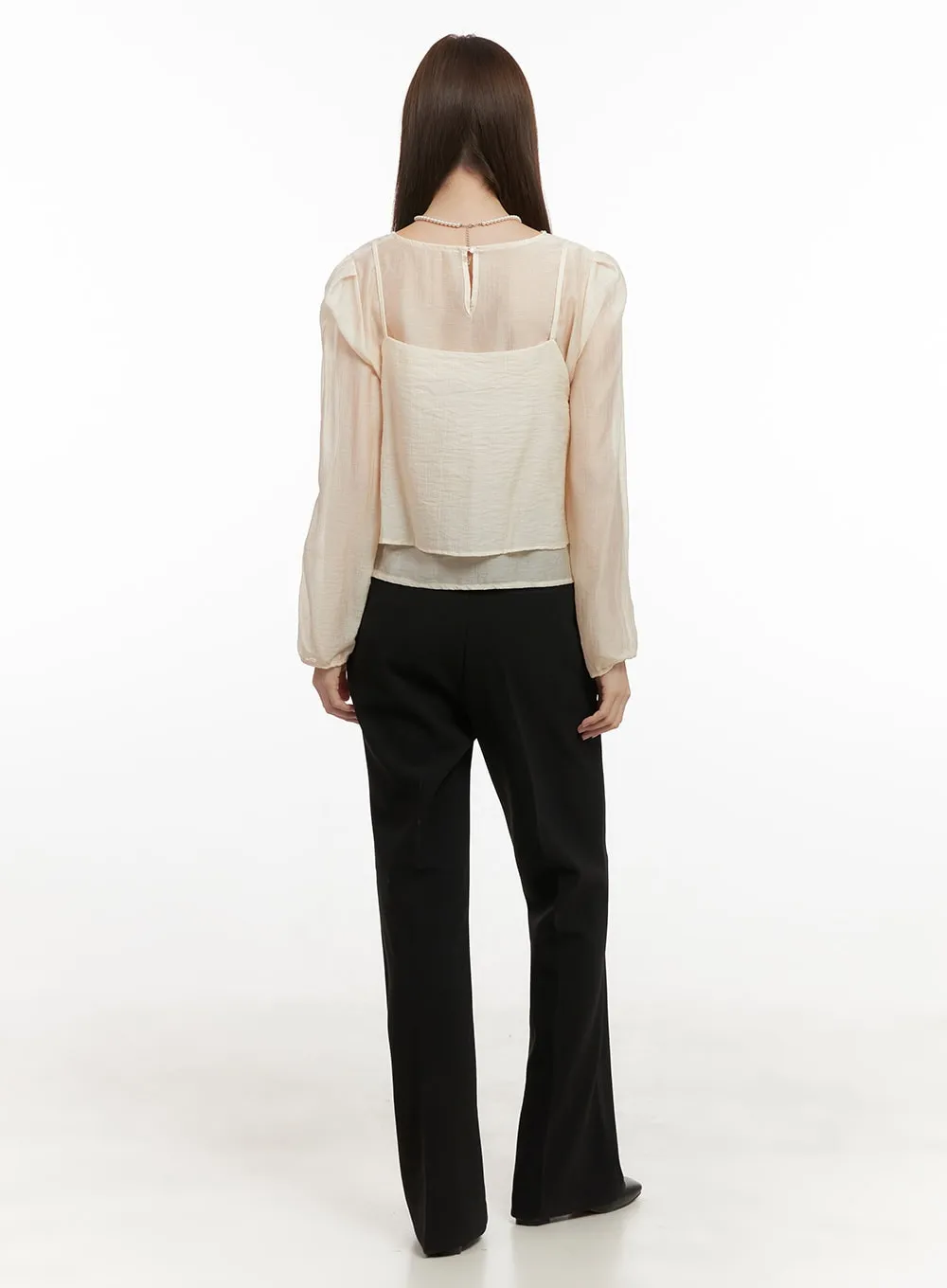 Round Neck Layered Blouse OD417