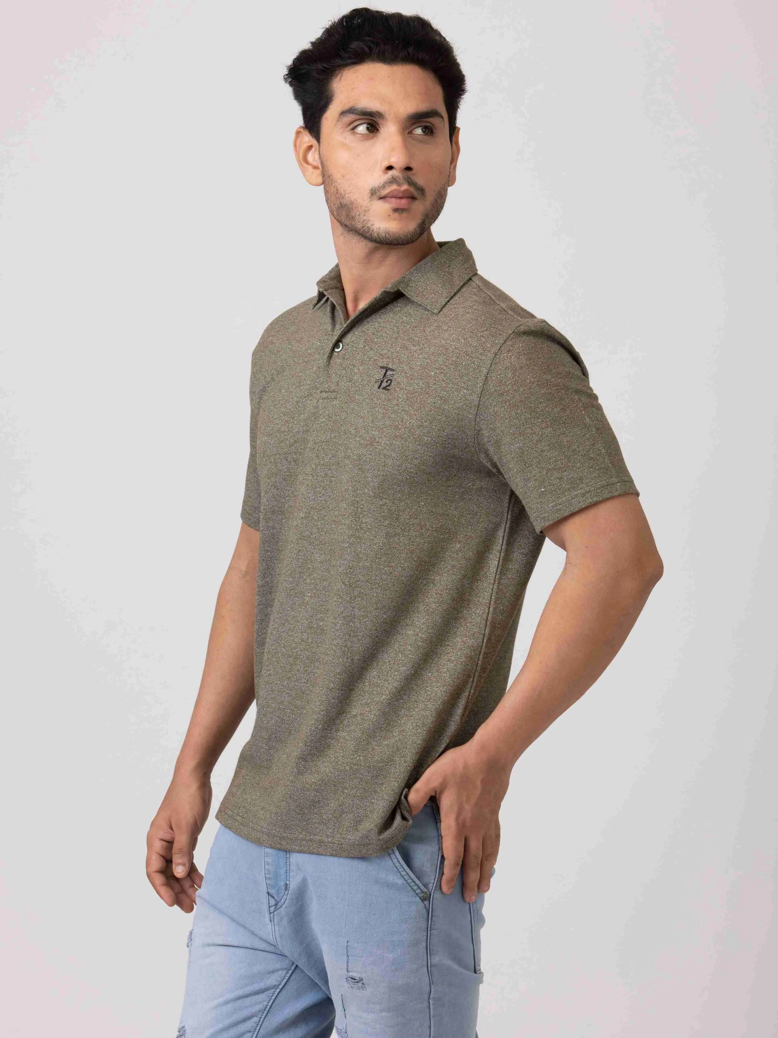 Rustic Modern day 100% Cotton Mens Collar T-Shirt