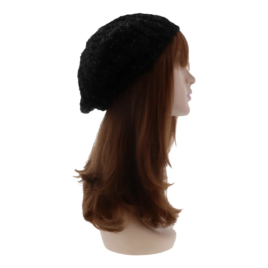 Shaggy Glitter Knit Beret