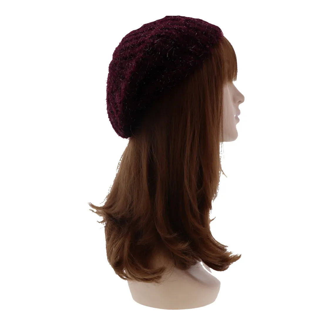 Shaggy Glitter Knit Beret