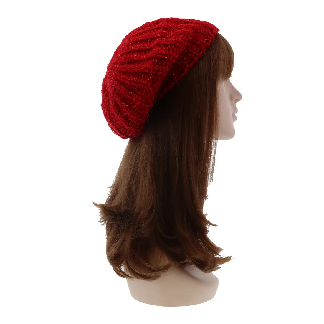 Shaggy Glitter Knit Beret