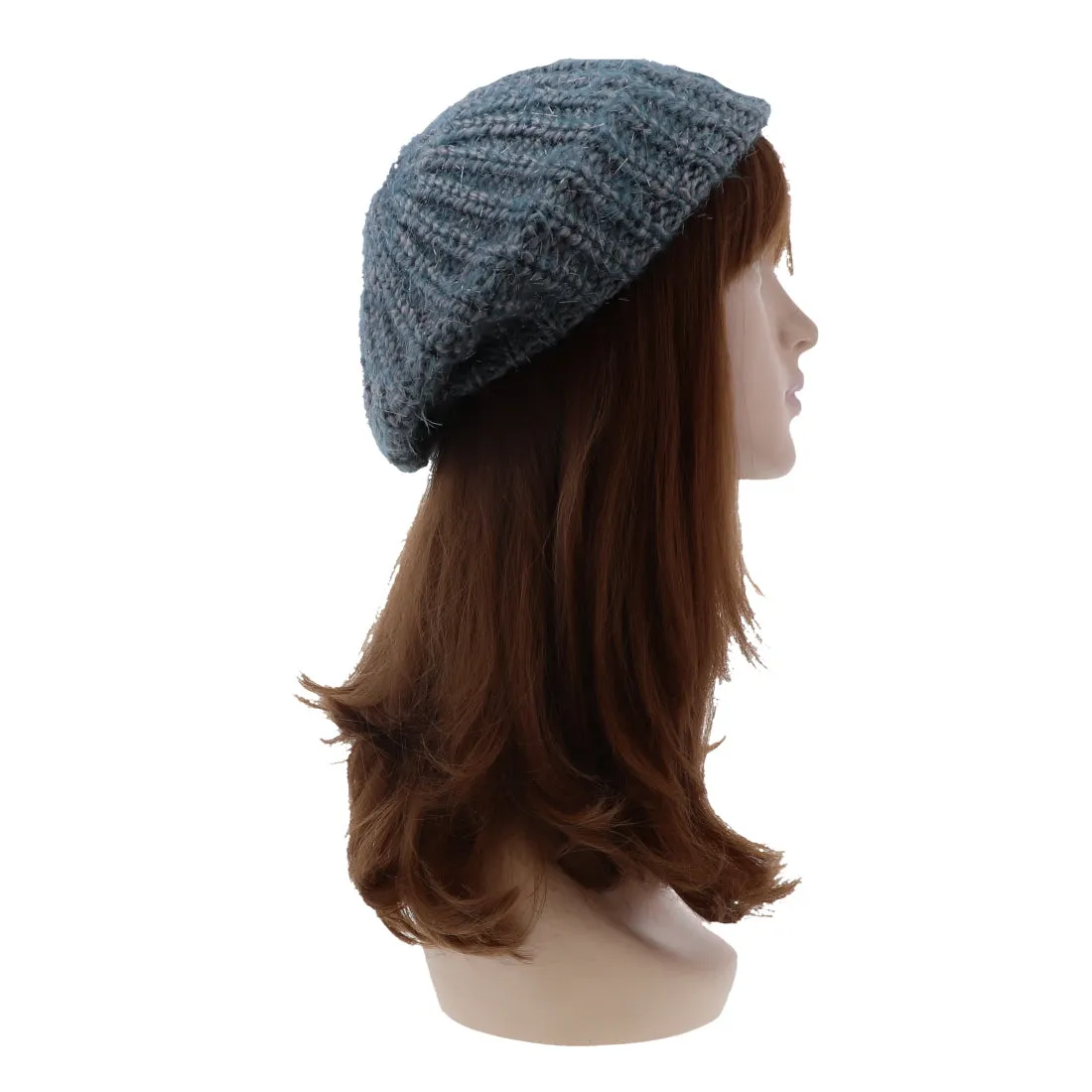 Shaggy Glitter Knit Beret
