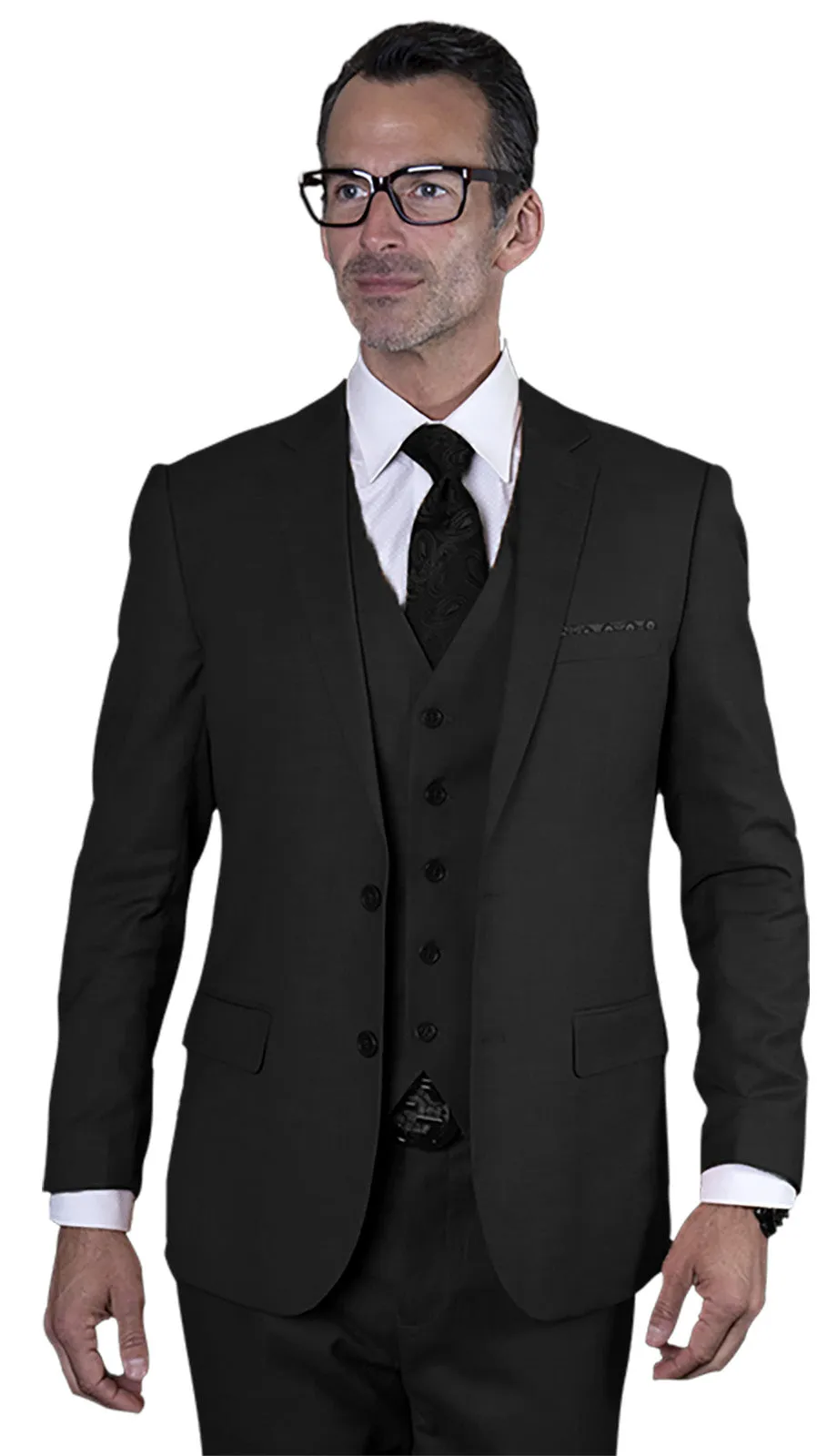 Statement  LAZARO-BLK Mens Suit