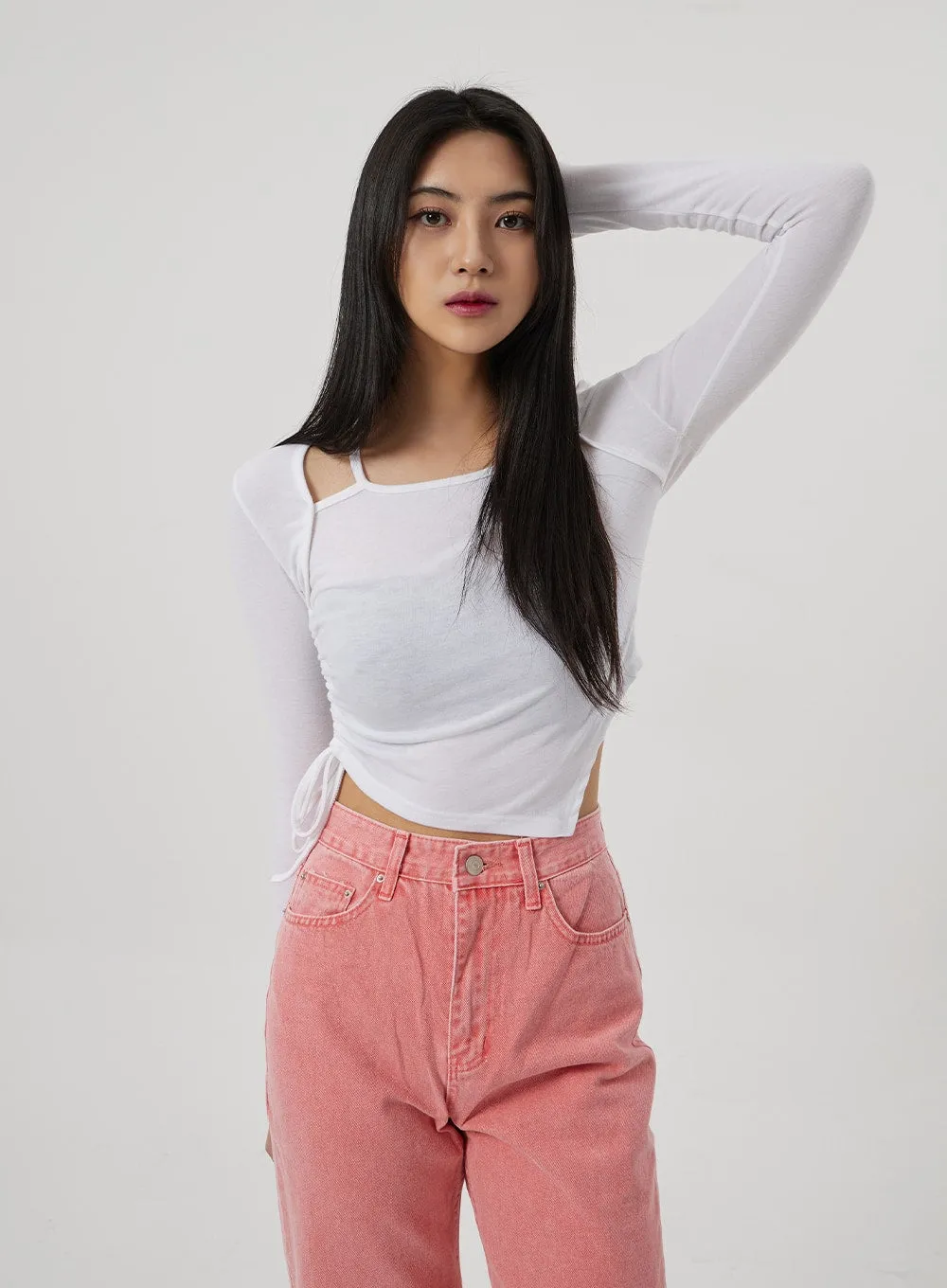 Unbalanced Hem Layered Top BF310